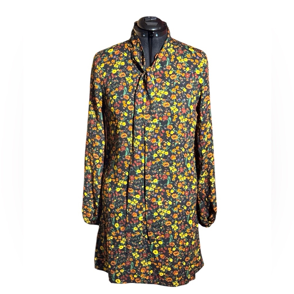 Fashion Union TALL Floral Long Sleeve Mini Dress - Size 8 - Line New